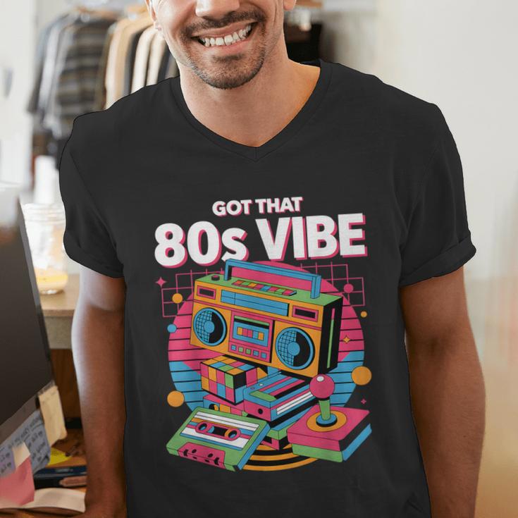 1980s 80s Reunion Nostalgia Memories Music School Grew Up Men's V-Neck T-Shirt 1980s 80s Reunion Nostalgia Memories Music School Grew Up Men's V-Neck T-Shirt