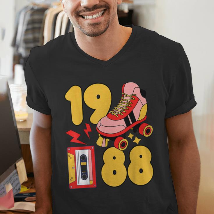 1988 Retro Raised On 80s Music Old School Nostalgia Punk Men's V-Neck T-Shirt 1988 Retro Raised On 80s Music Old School Nostalgia Punk Men's V-Neck T-Shirt