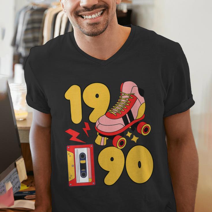 1990 Retro Raised On 90s Music Old School Nostalgia Punk Men's V-Neck T-Shirt