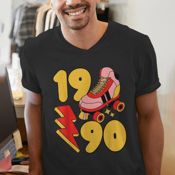 1990 Retro Roller Skate Vintage 90s Nostalgia Collector Men's V-Neck T-Shirt