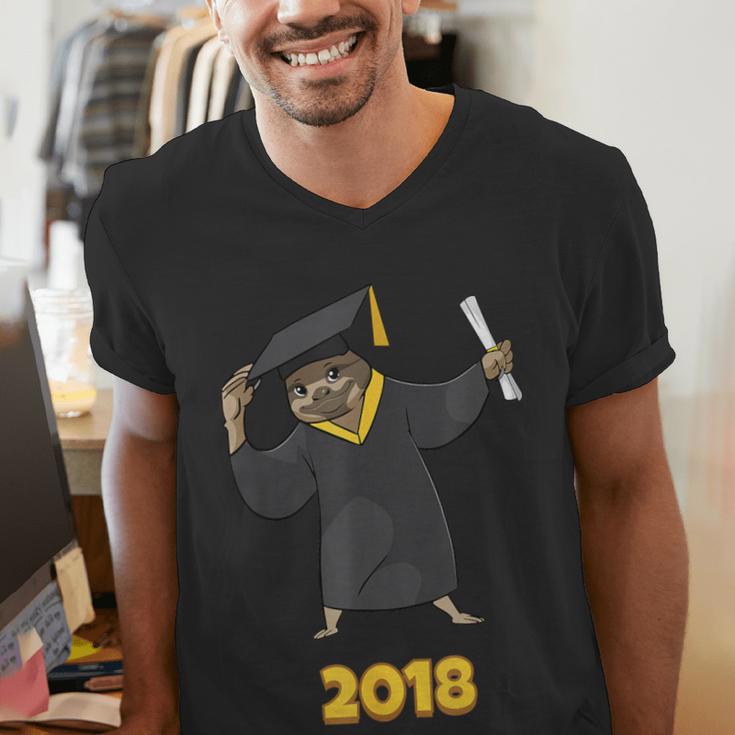 2018 Graduation Shirts Sloth Lovers For Women Teens Men's V-Neck T-Shirt