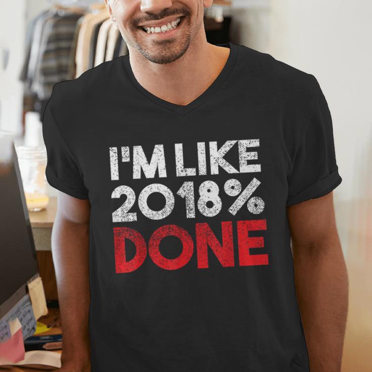 2018 Percent Done Senior Graduation Shirt Men's V-Neck T-Shirt