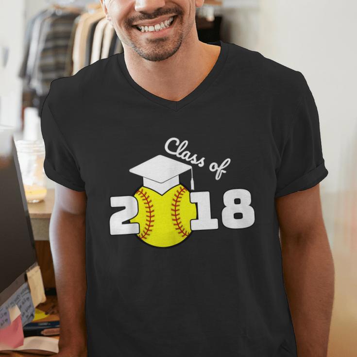 2018 Softball Senior Graduation Shirt For Girls Grad Men's V-Neck T-Shirt