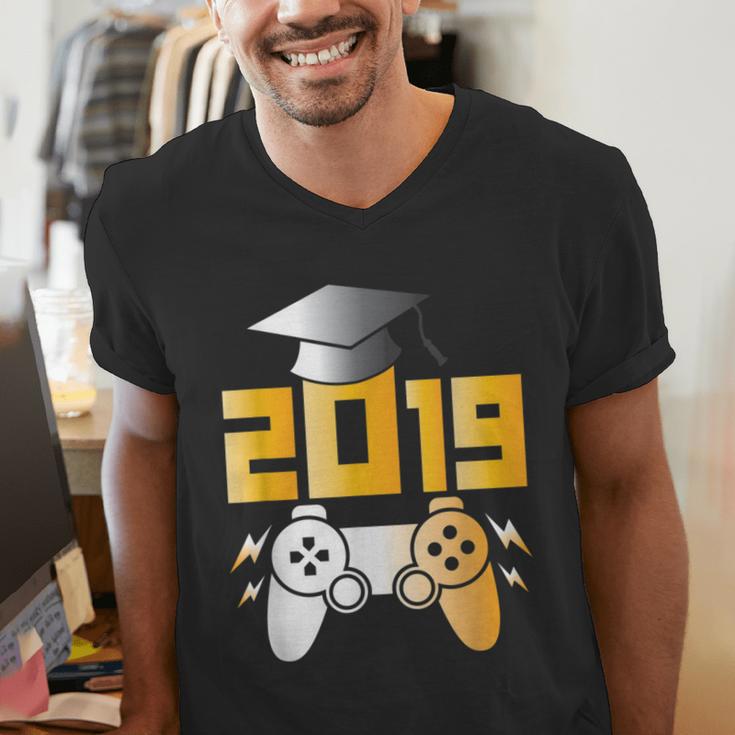 2019 High School Graduation Shirt Gamer Graduate Men's V-Neck T-Shirt