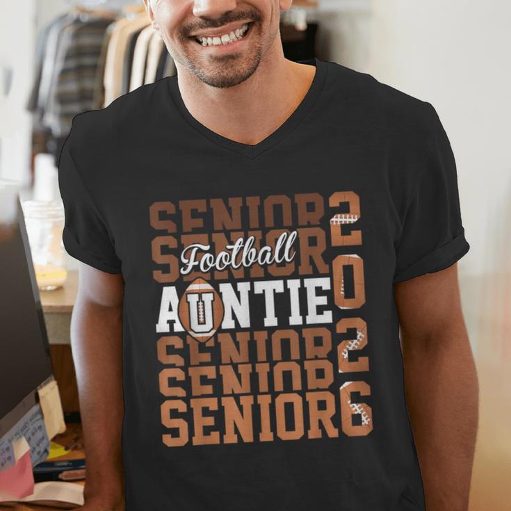 2026 Football Senior Auntie Graduation Matching Family Men's V-Neck T-Shirt