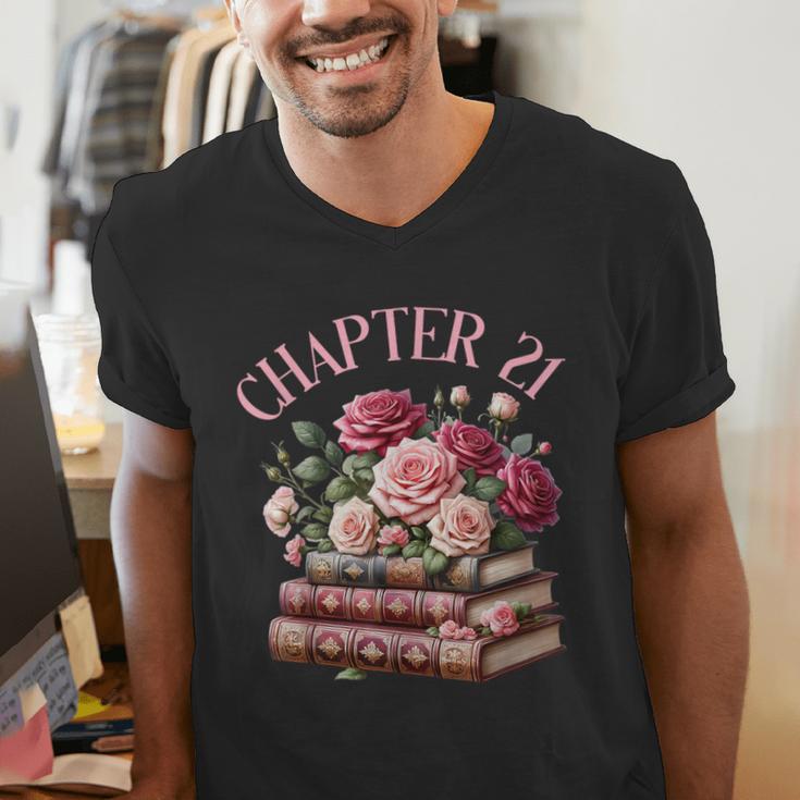 21st Birthday Chapter 21 Birthday Shirt Women Book Lover Men's V-Neck T-Shirt 21st Birthday Chapter 21 Birthday Shirt Women Book Lover Men's V-Neck T-Shirt