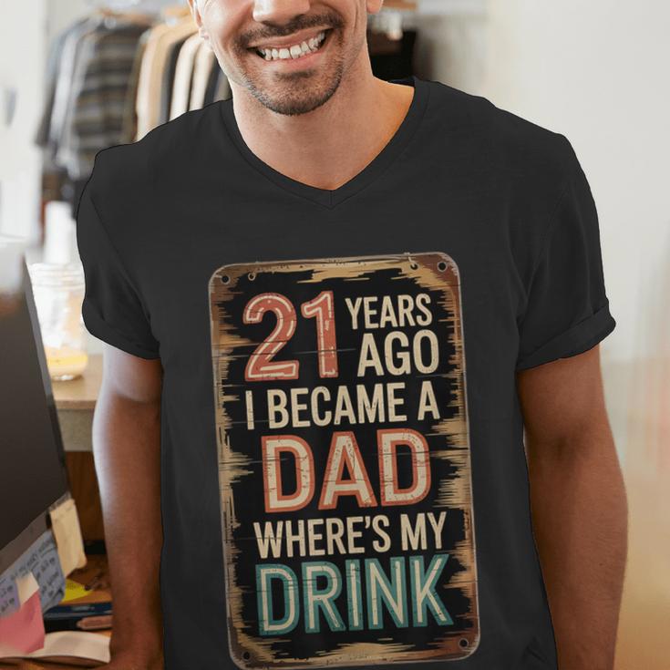 21st Birthday For Dad 21 Year Old Child Son Daughter Men's V-Neck T-Shirt