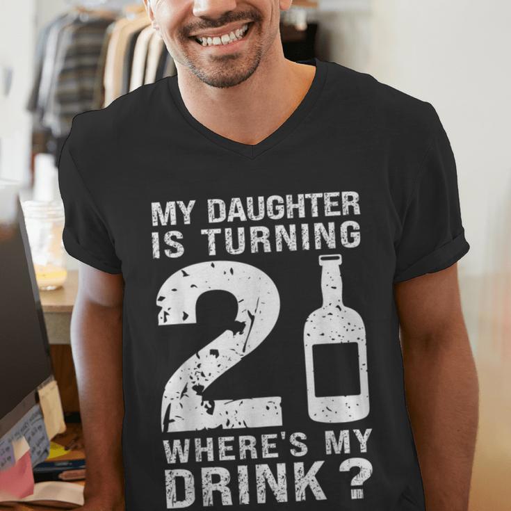 21st Birthday Dad Mom 21 Year Old My Daughter Squad Men's V-Neck T-Shirt