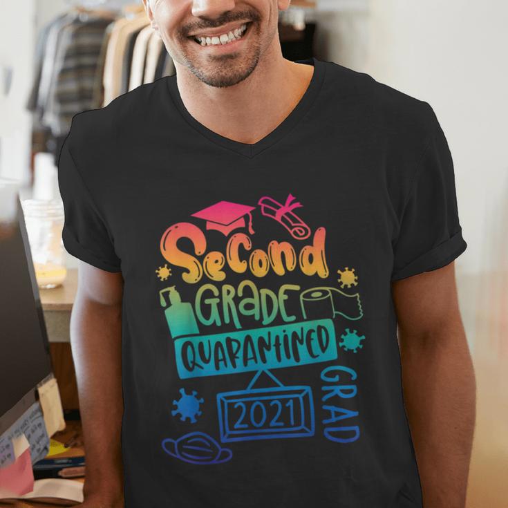 2nd Grade 2021 Graduate Quarantine Second Grade Graduation Men's V-Neck T-Shirt