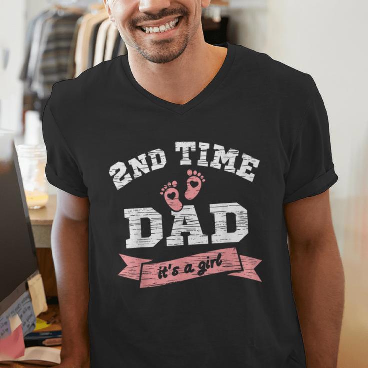 2nd Second Time Dad It's a Girl Gender Reveal Dad Of 2 Kids Men's V-Neck T-Shirt 2nd Second Time Dad It's a Girl Gender Reveal Dad Of 2 Kids Men's V-Neck T-Shirt