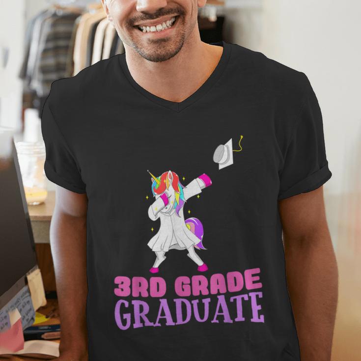3rd Grade Graduation Unicorn End Of Year Third Men's V-Neck T-Shirt