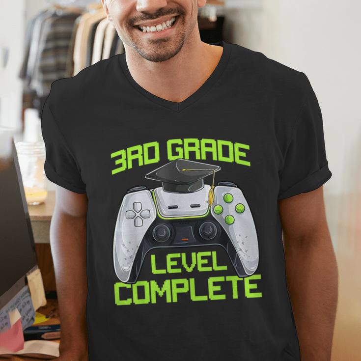 3rd Grade Level Complete Gamer Class Of 2026 Graduation Men's V-Neck T-Shirt