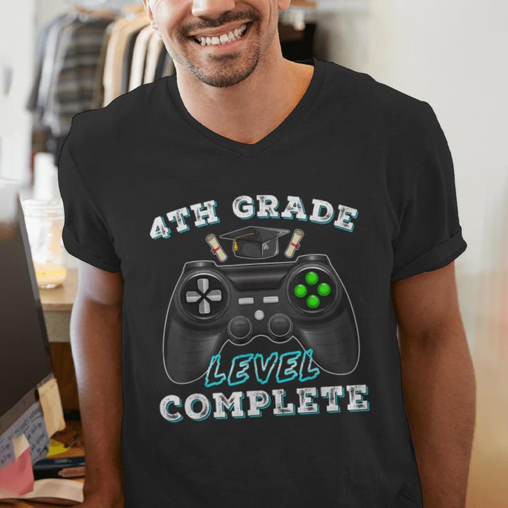 4th Grade Level Complete Gamer 4 Grade Graduation Men's V-Neck T-Shirt