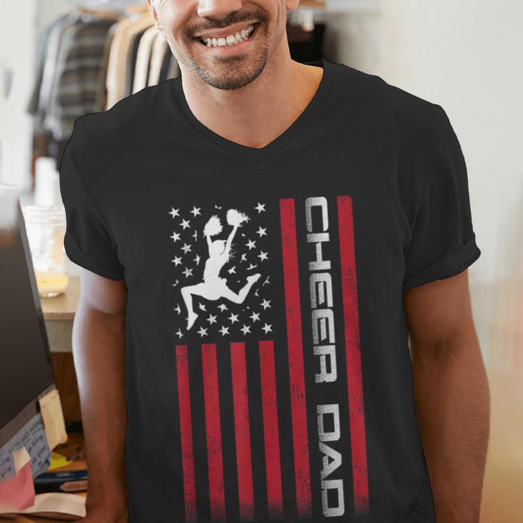 4th Of July US Flag Cheer Dad Shirt For Father's Cheer Men's V-Neck T-Shirt