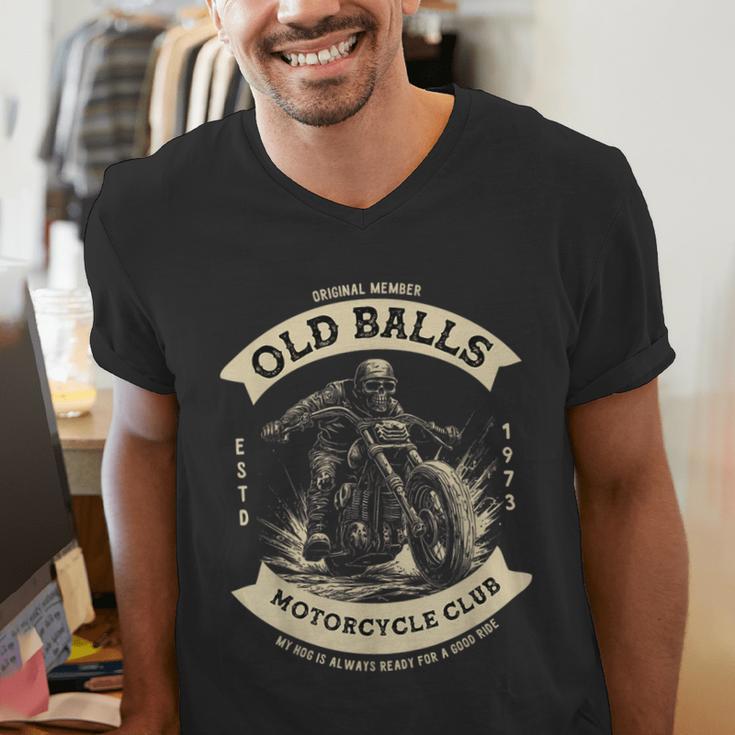 50th Birthday Vintage Motorcycle For Biker Dad Men's V-Neck T-Shirt 50th Birthday Vintage Motorcycle For Biker Dad Men's V-Neck T-Shirt