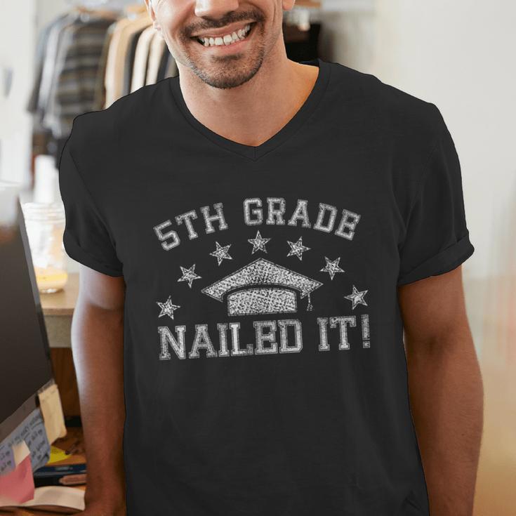 5th Grade Graduation Nailed It Class Of 2024 School Student Men's V-Neck T-Shirt