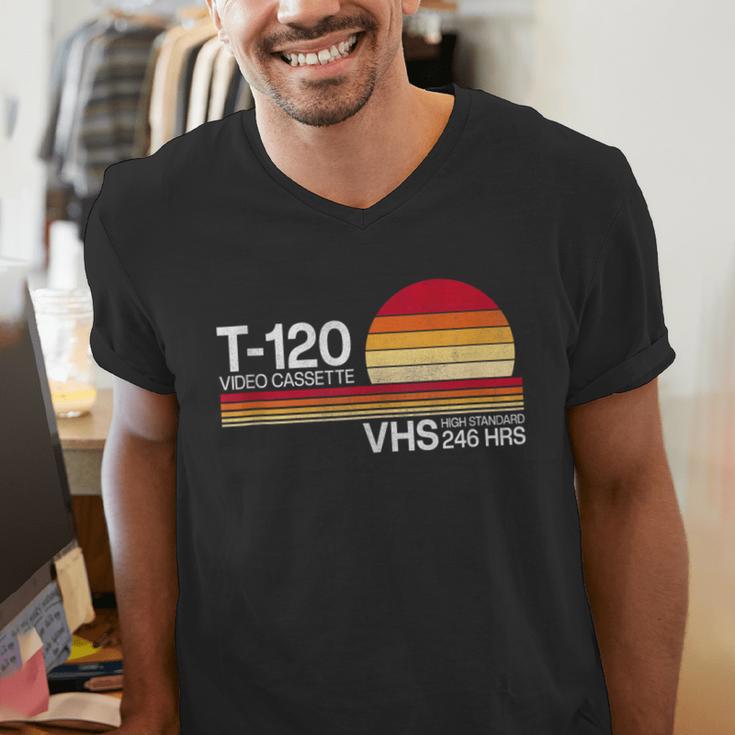 70's 80's 90's Music Nostalgia Video Cassette Tape VHS Retro Men's V-Neck T-Shirt