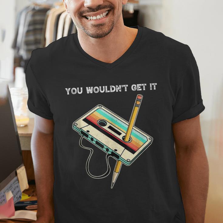 70s 80s 90s Retro Party Costume Nostalgia Cassette Men's V-Neck T-Shirt