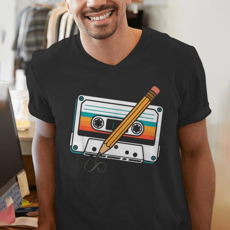 80 S 80s 90s Cassette Tape Nostalgia Retro Band Men's V-Neck T-Shirt