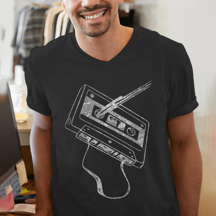 80s 90s Nostalgia Retro Cassette Tape Vintage Music Lovers Men's V-Neck T-Shirt