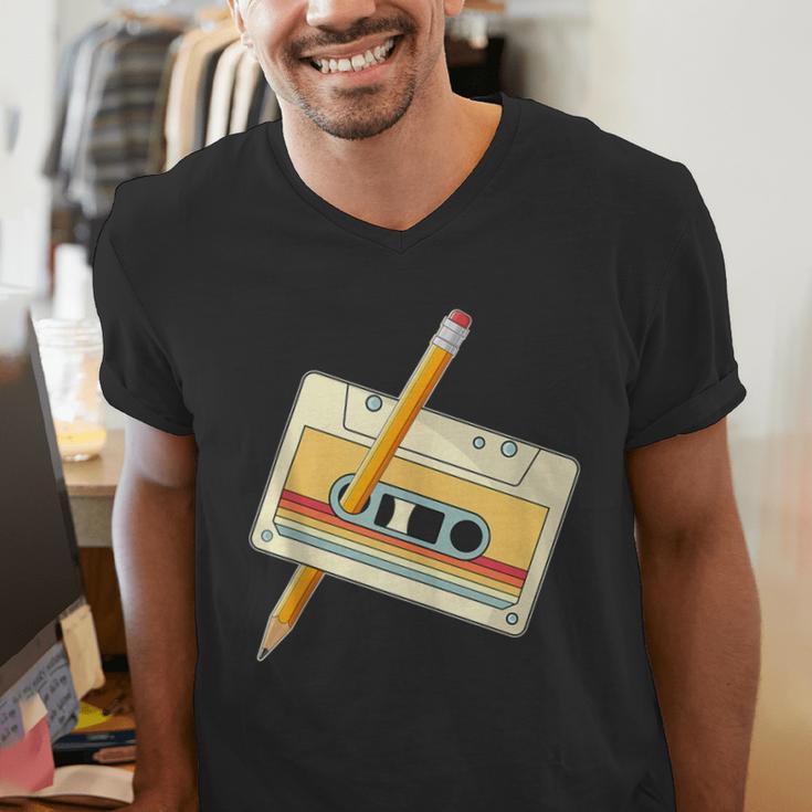 80's 90's Retro Music Party Costume Nostalgia Cassette Men's V-Neck T-Shirt