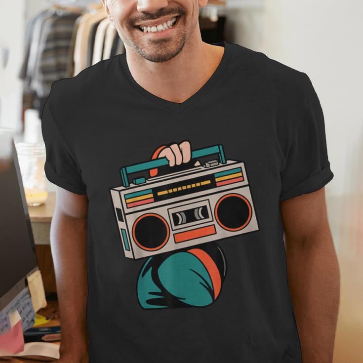 80s 90s Retro Party Costume Nostalgia Boombox Music Hip Hop Men's V-Neck T-Shirt