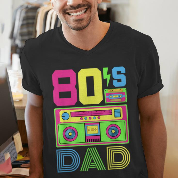 80s Dad 1980s Fashion Eighties Theme Outfit Fathers Day 80's Men's V-Neck T-Shirt
