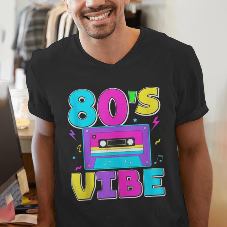 80's Vibe Retro Style Cassette Tape Nostalgia 1980s Party Men's V-Neck T-Shirt 80's Vibe Retro Style Cassette Tape Nostalgia 1980s Party Men's V-Neck T-Shirt