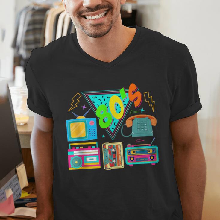 80's Vintage Cassette Tape Nostalgia Mixtape Era 1980s Retro Men's V-Neck T-Shirt