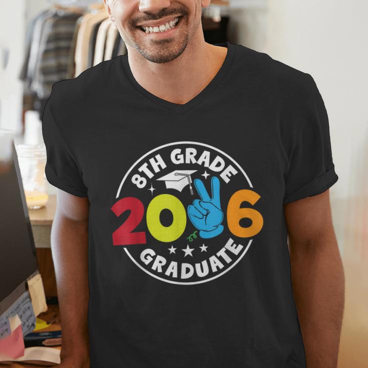 8th Grade 2026 Graduate School Senior Year Graduation Day Men's V-Neck T-Shirt