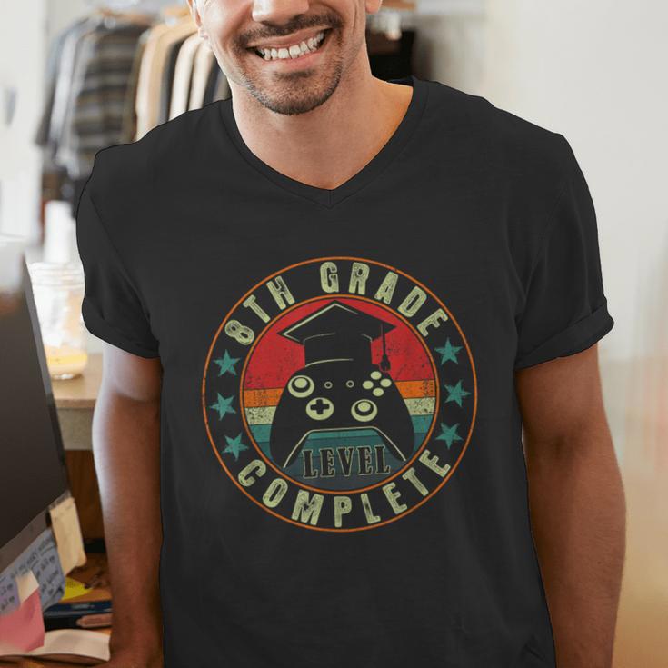 8th Grade Graduation Gamer 8th Grade Level Complete Men's V-Neck T-Shirt