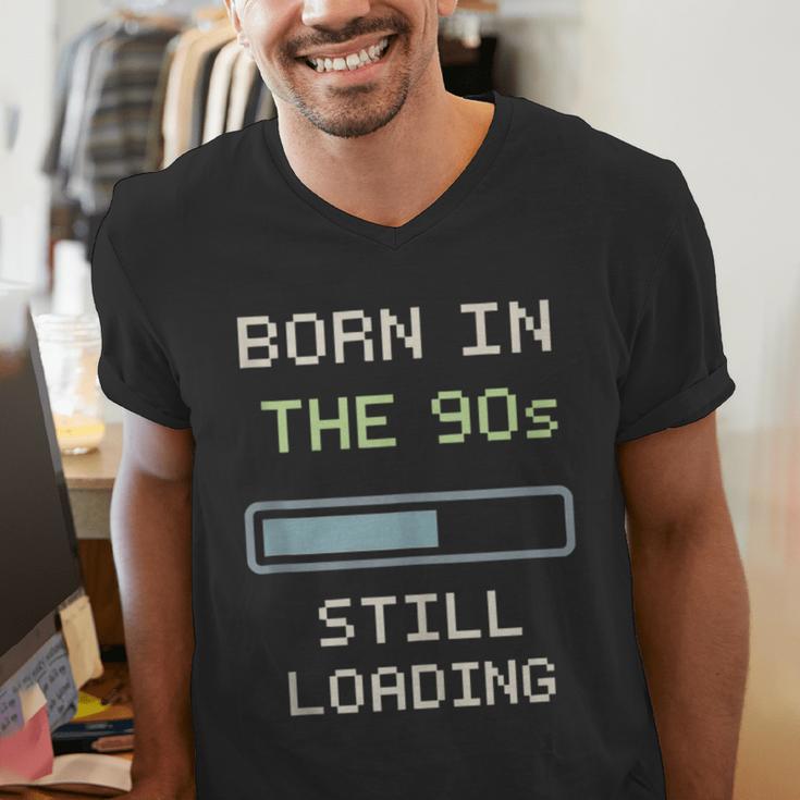 90s Baby Tired Millennial Burnout Nostalgia Parenting Men's V-Neck T-Shirt