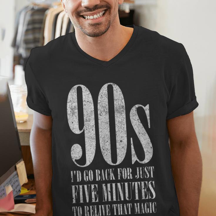 The 90s I'd Go Back For Five Minutes Nostalgia Quote Men's V-Neck T-Shirt
