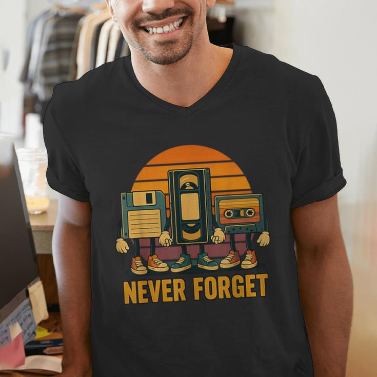 90s Nostalgia Never Forget Retro Men's V-Neck T-Shirt