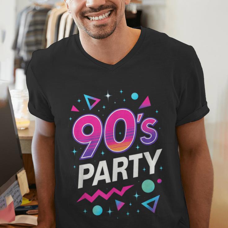90's Party 90s Nostalgia Retro Rave Dance Music Men's V-Neck T-Shirt