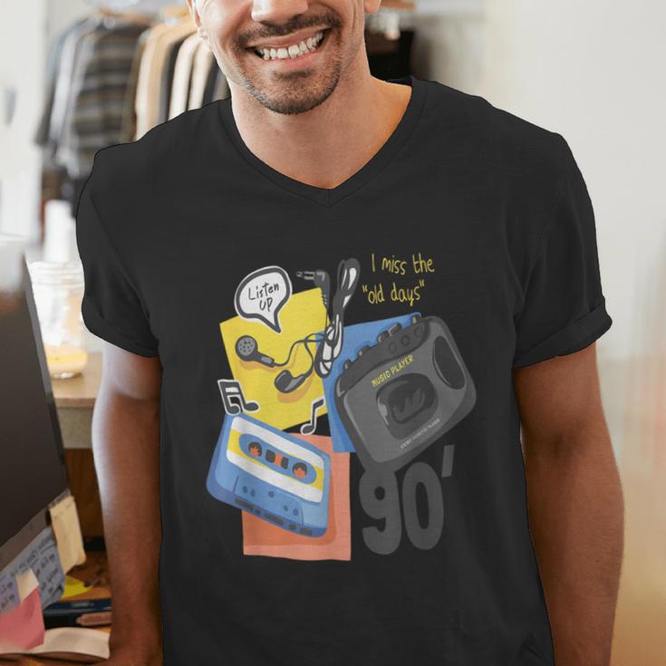 90s Retro Cassette And Walkman Nostalgia Graphic Tee Men's V-Neck T-Shirt 90s Retro Cassette And Walkman Nostalgia Graphic Tee Men's V-Neck T-Shirt