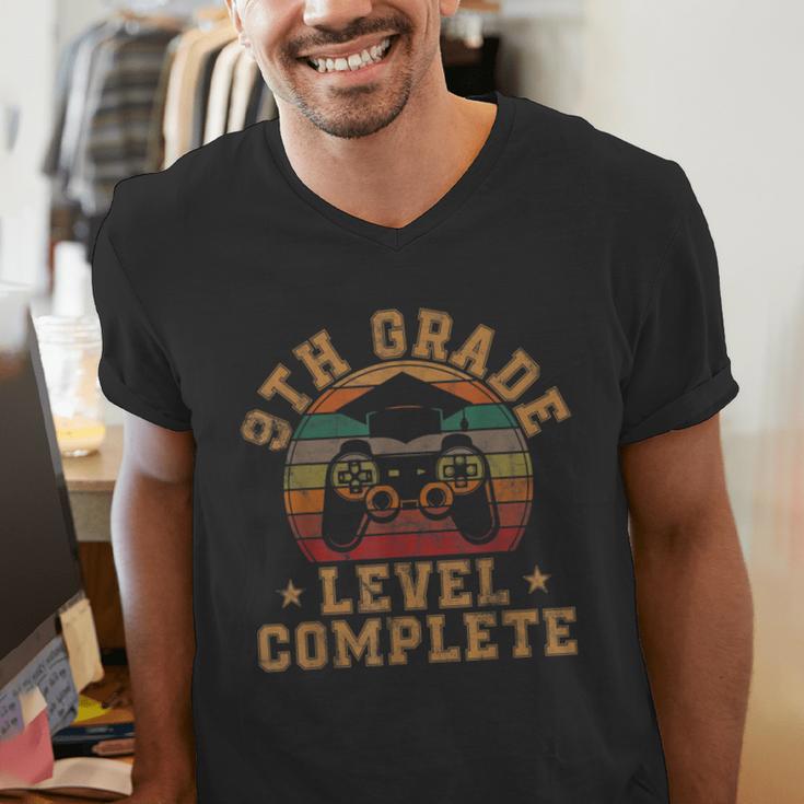 9th Grade Level Complete Ninth Grade Graduation Video Gamer Men's V-Neck T-Shirt