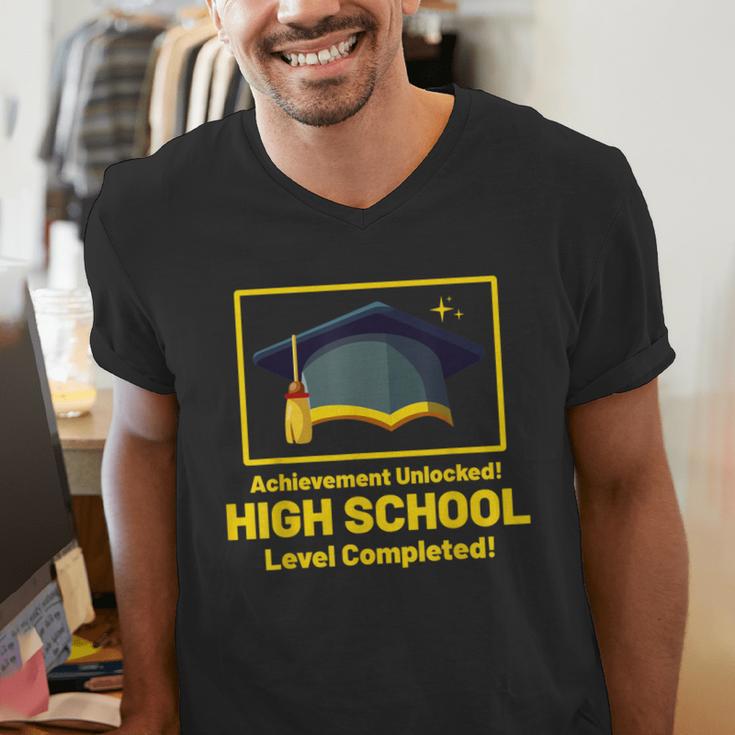 Achievement Unlocked High School Graduation Gamer Men's V-Neck T-Shirt