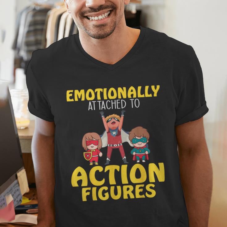 Action Figure Collector Comic Books Men's V-Neck T-Shirt Action Figure Collector Comic Books Men's V-Neck T-Shirt