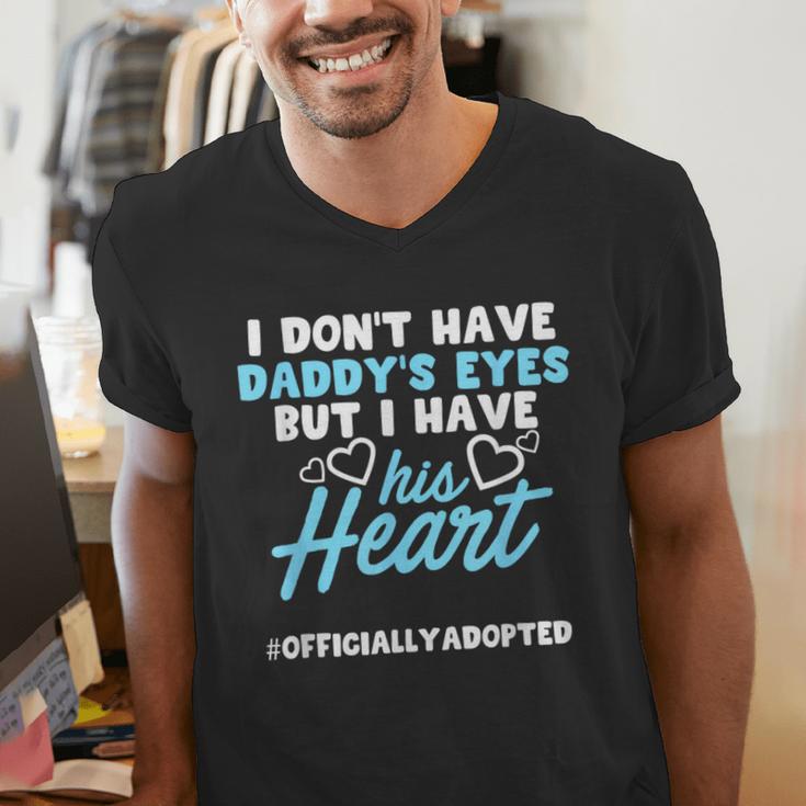 Adoption Announcement Day Dad Heart Small Men's V-Neck T-Shirt