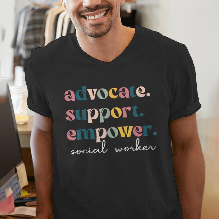 Advocate Support Empower Cute Social Worker Graduation MSW Men's V-Neck T-Shirt