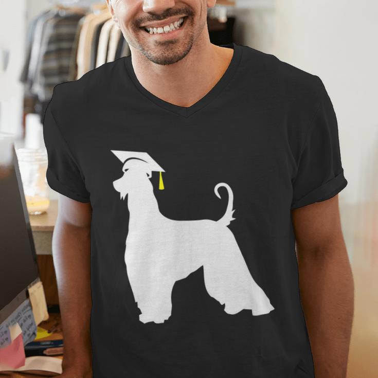 Afghan Hound Graduation Dog Graduate Men Women Kids Men's V-Neck T-Shirt