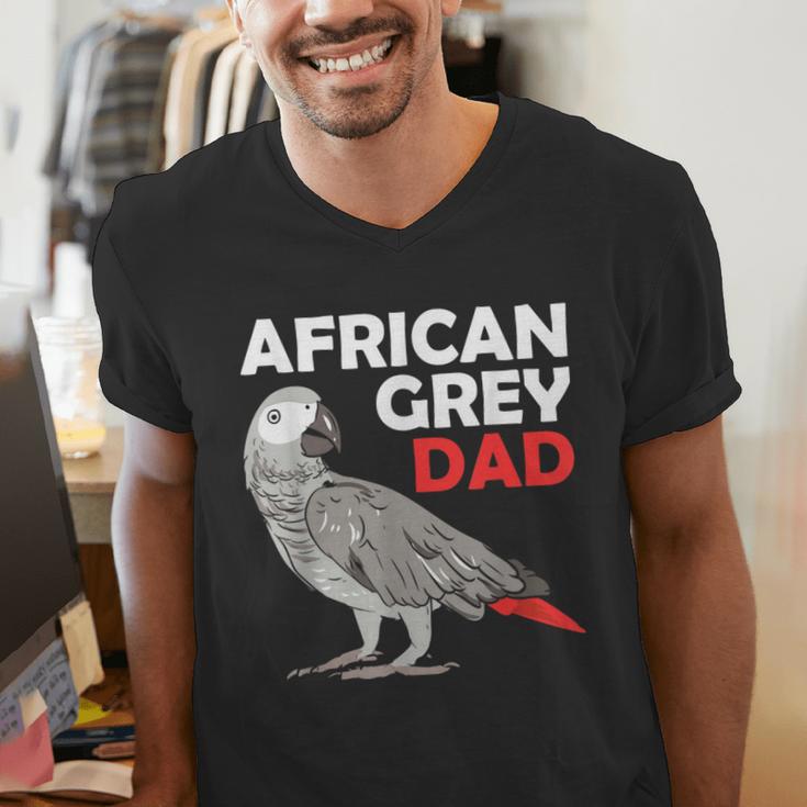 African Grey Parrot Dad Congo Bird Father Men's V-Neck T-Shirt