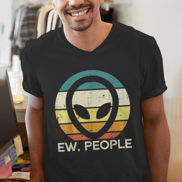 Alien Face Ew People Ufo Introvert Men Women Kids Teen Men's V-Neck T-Shirt
