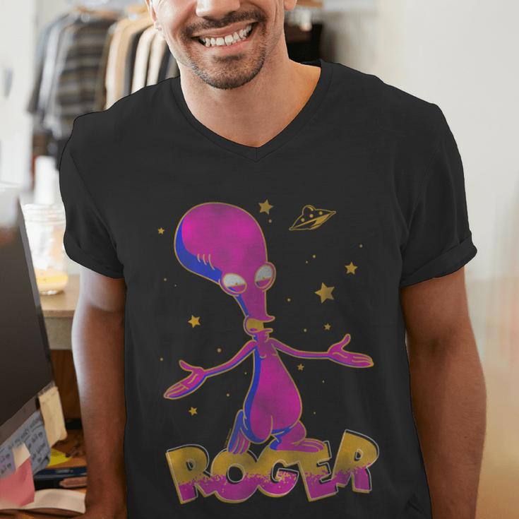 American Dad Outer Space Roger Cartoon Men's V-Neck T-Shirt American Dad Outer Space Roger Cartoon Men's V-Neck T-Shirt