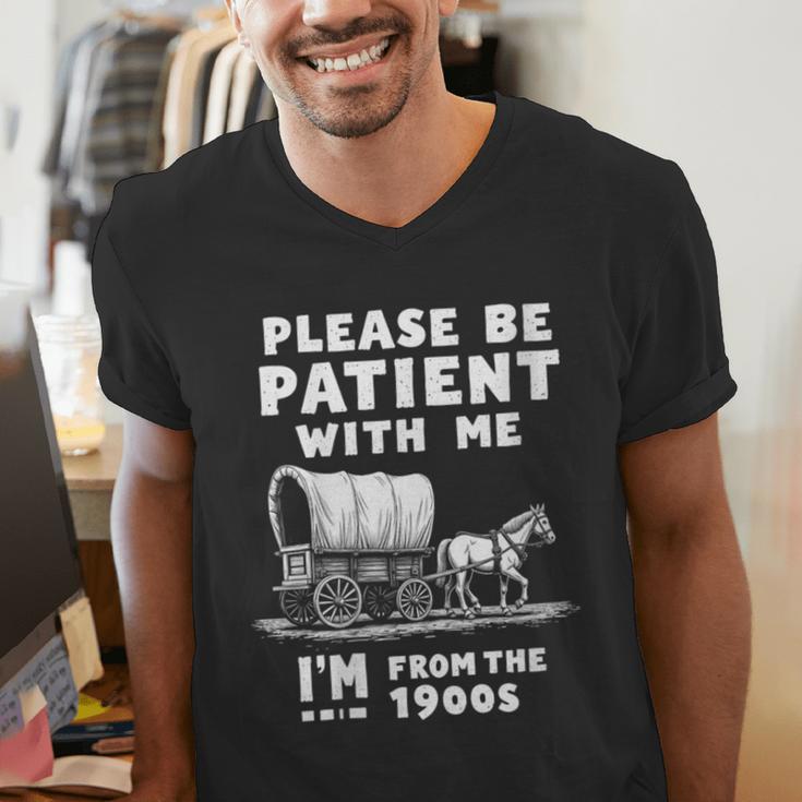 Amusing Wagon Pace Please Be Patient I'm From The 1900s Men's V-Neck T-Shirt
