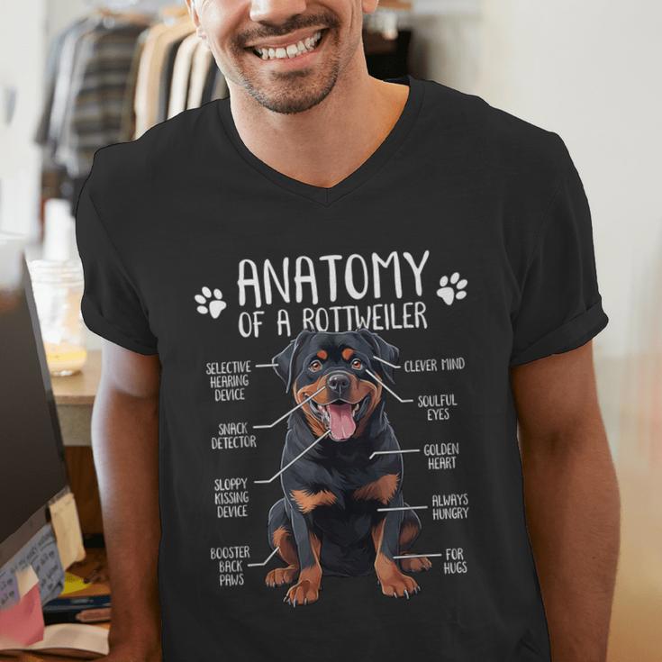 Anatomy Rottweiler Dog Owner Rottie Dad Mom Pet Lover Men's V-Neck T-Shirt