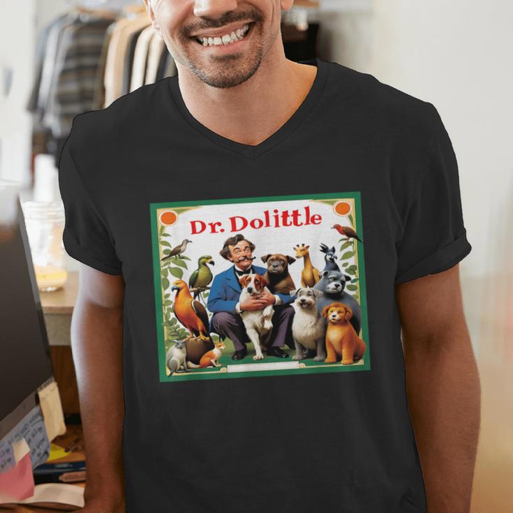 Animal Doctor & Communicator Dr Dolittle Children's Book Cover Men's V-Neck T-Shirt Animal Doctor & Communicator Dr Dolittle Children's Book Cover Men's V-Neck T-Shirt