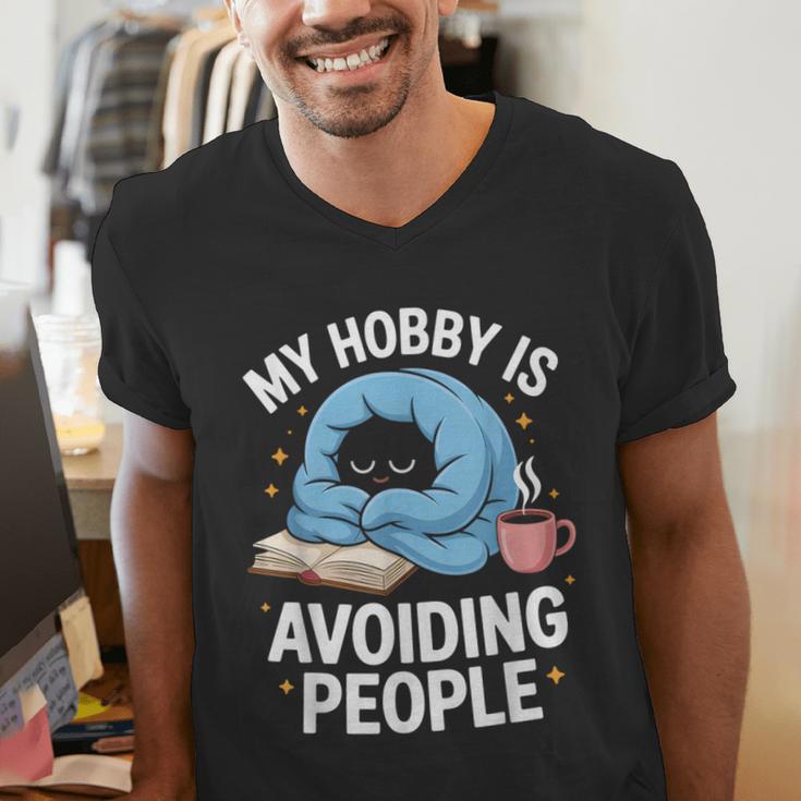 Anti-Social Club Homebody Introvert Hibernate Hermit Shyness Men's V-Neck T-Shirt Anti-Social Club Homebody Introvert Hibernate Hermit Shyness Men's V-Neck T-Shirt