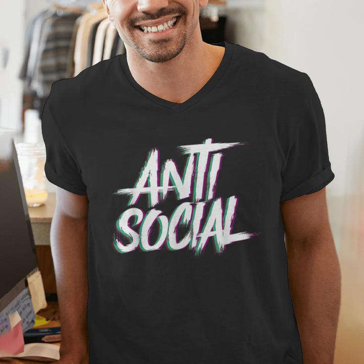 Anti Social Anti Social Club Introvert People Haters Men's V-Neck T-Shirt Anti Social Anti Social Club Introvert People Haters Men's V-Neck T-Shirt